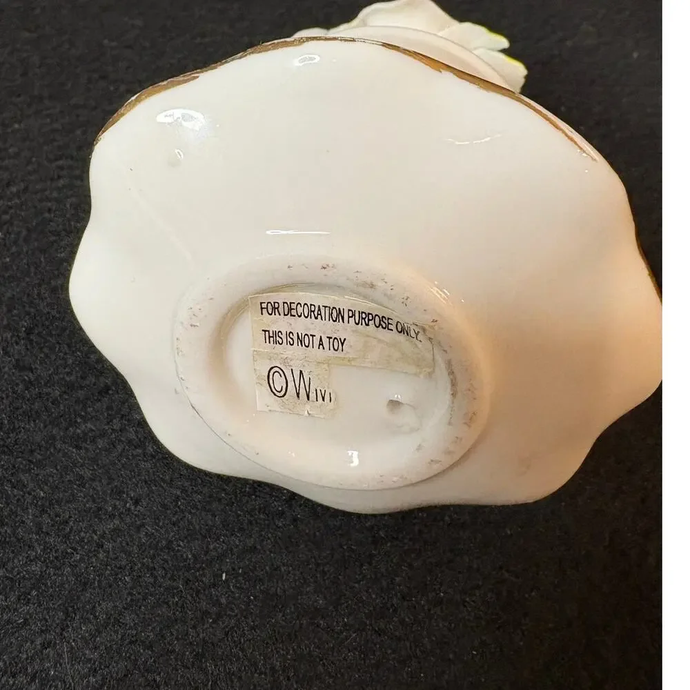 Vintage Porcelain Flower Pattern Cup & Saucer Trinket Box